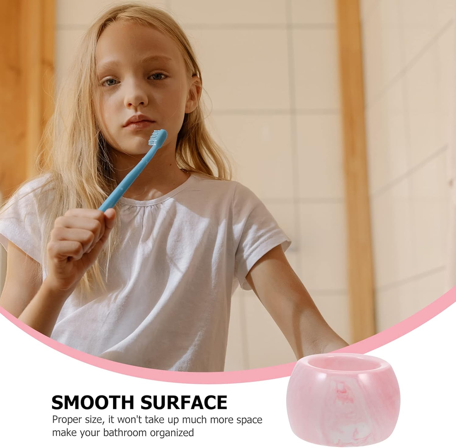 Cabilock 3Pcs Marble Pattern Ceramic Electric Toothbrush Holder - Space Saving Bathroom Organizer