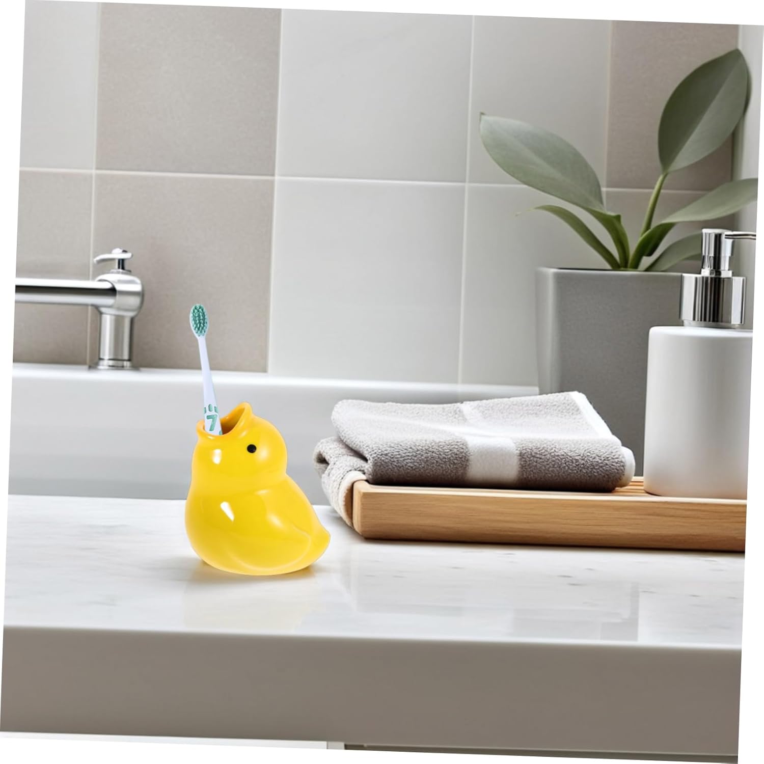 Adorable Ceramic Toothbrush Holder for Travel and Home