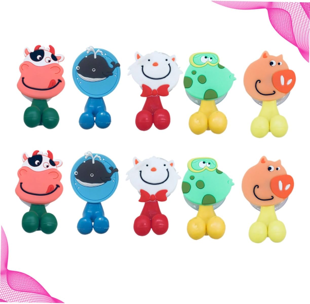 10pc Cartoon Wall Toothbrush Holder for Kids