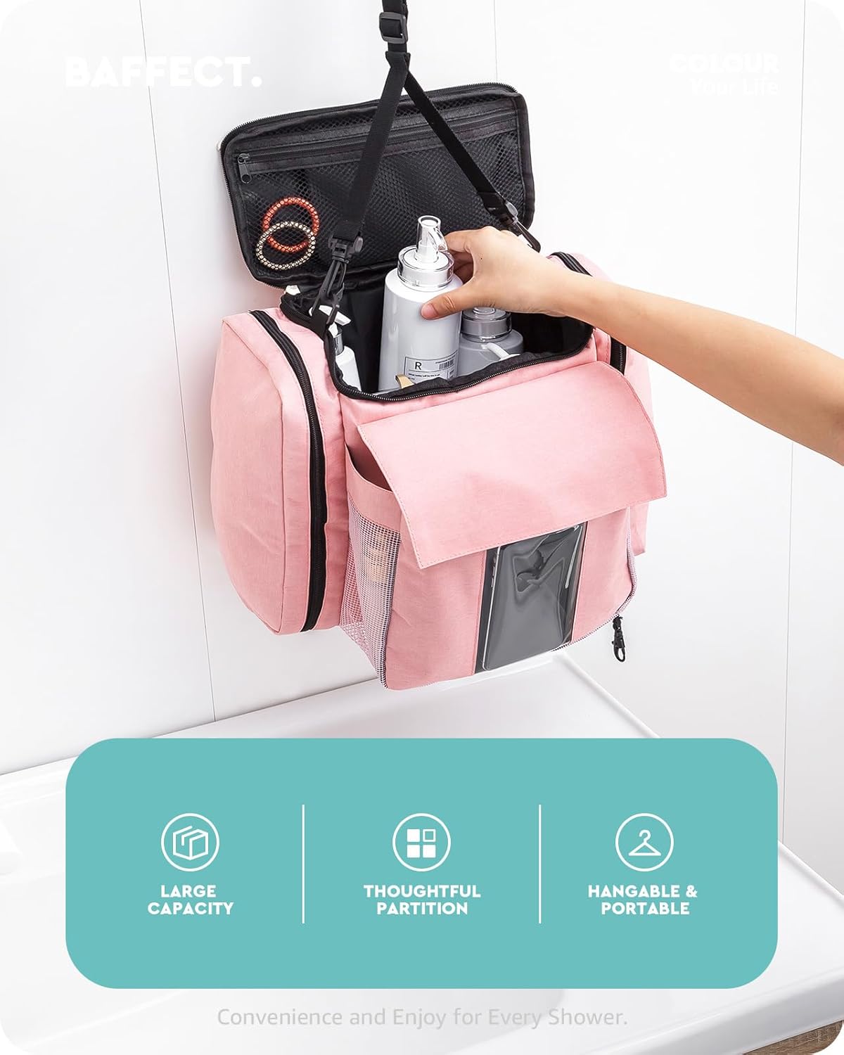 Stylish Portable Shower Caddy Bag for Dorm Travel Gym