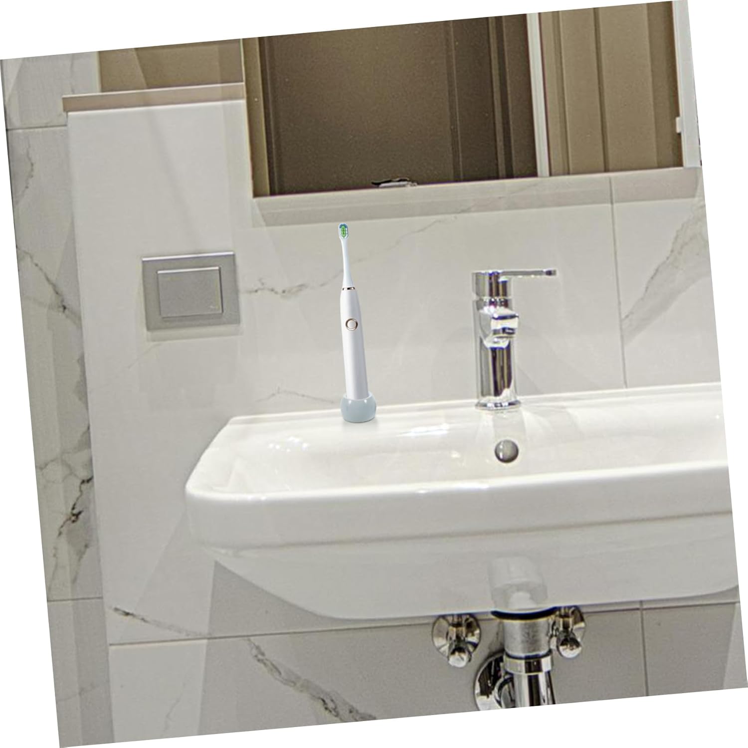 Sturdy Marble Pattern Toothbrush Holders for Kids Portable Bathroom Organizer