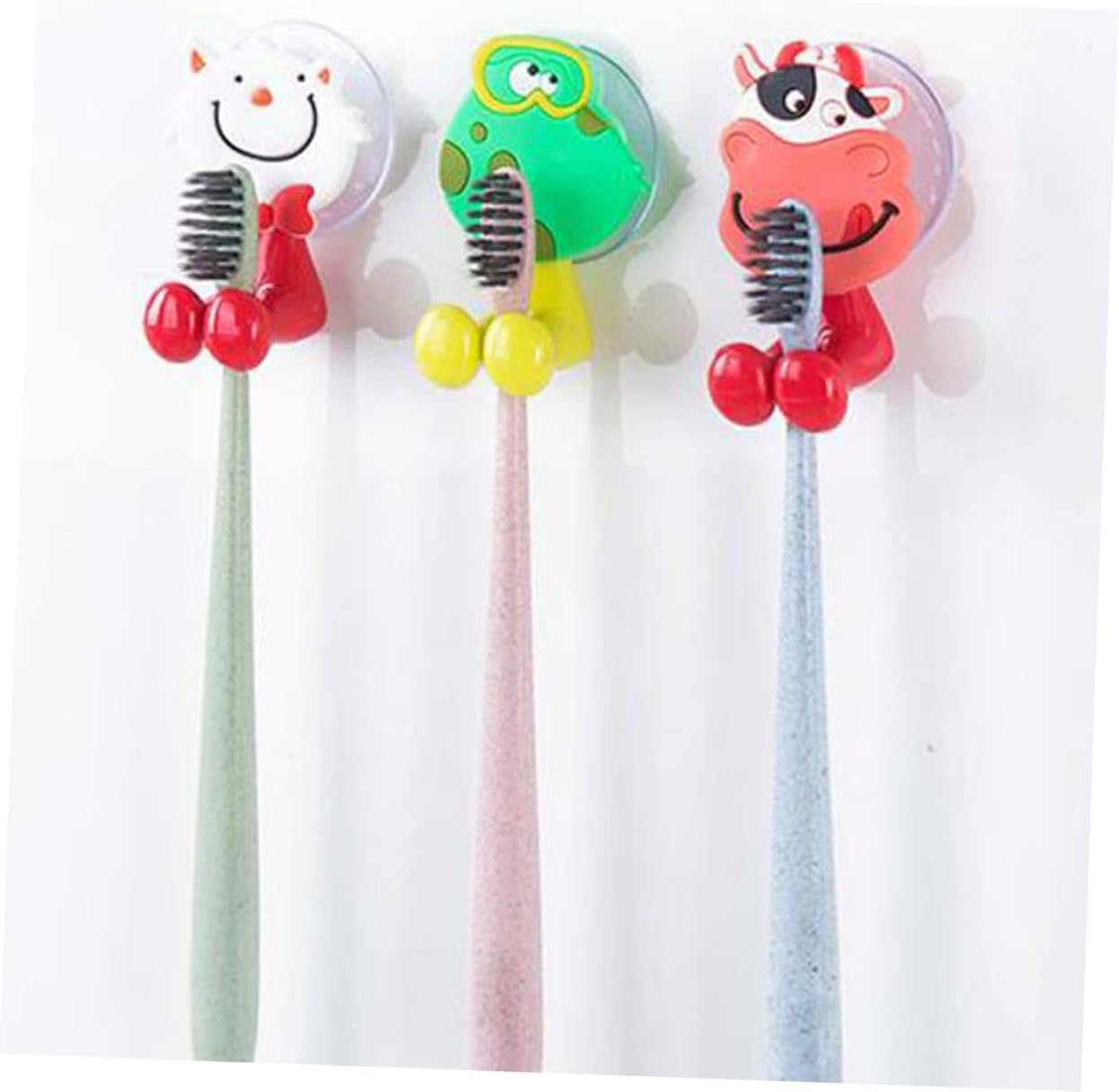10-Piece Cartoon Character Toothbrush Holder Random Animal Design Easy to Install