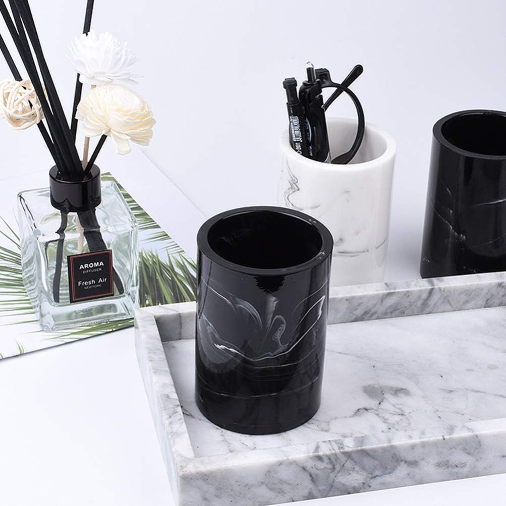 DoItool 1-Piece Family Toothbrush Mouthwash Holder with Marbling Gargle Cup