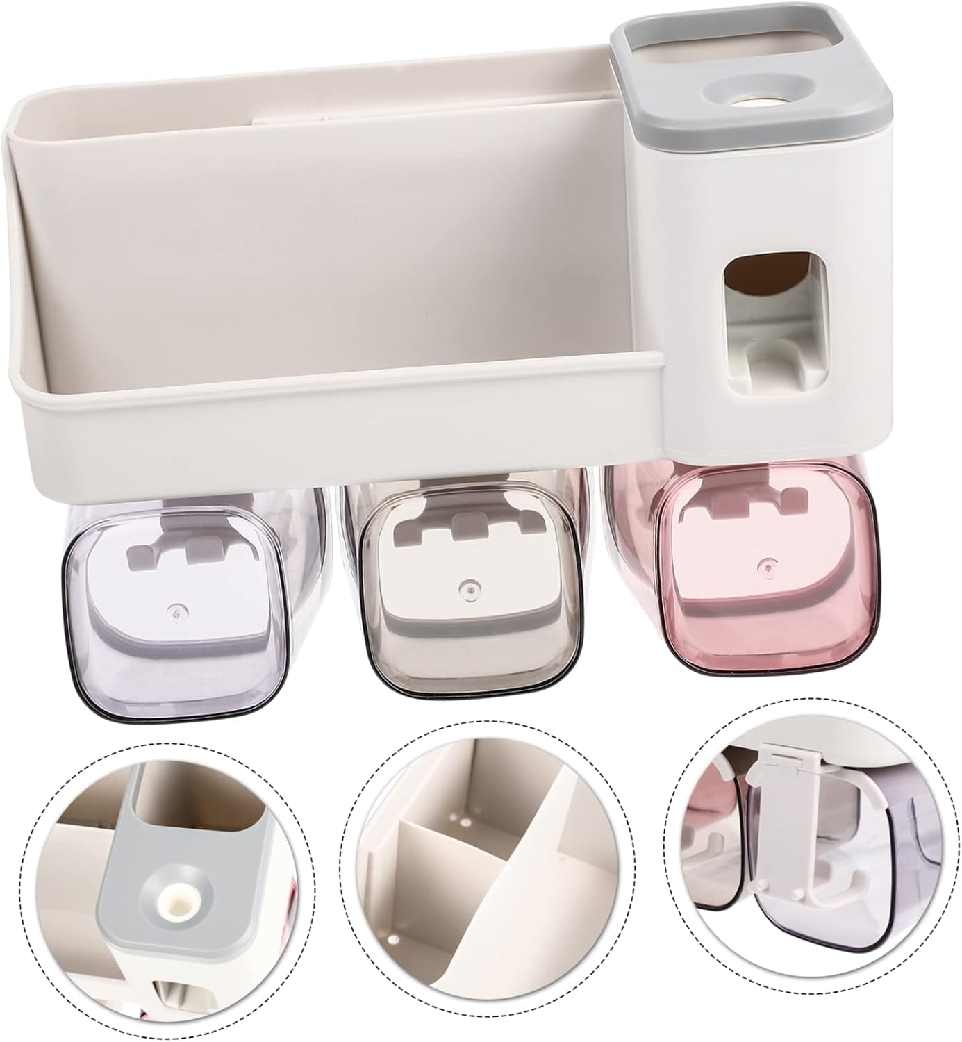 Amosfun Multi-Functional Wall-Mounted Toothbrush and Toothpaste Holder