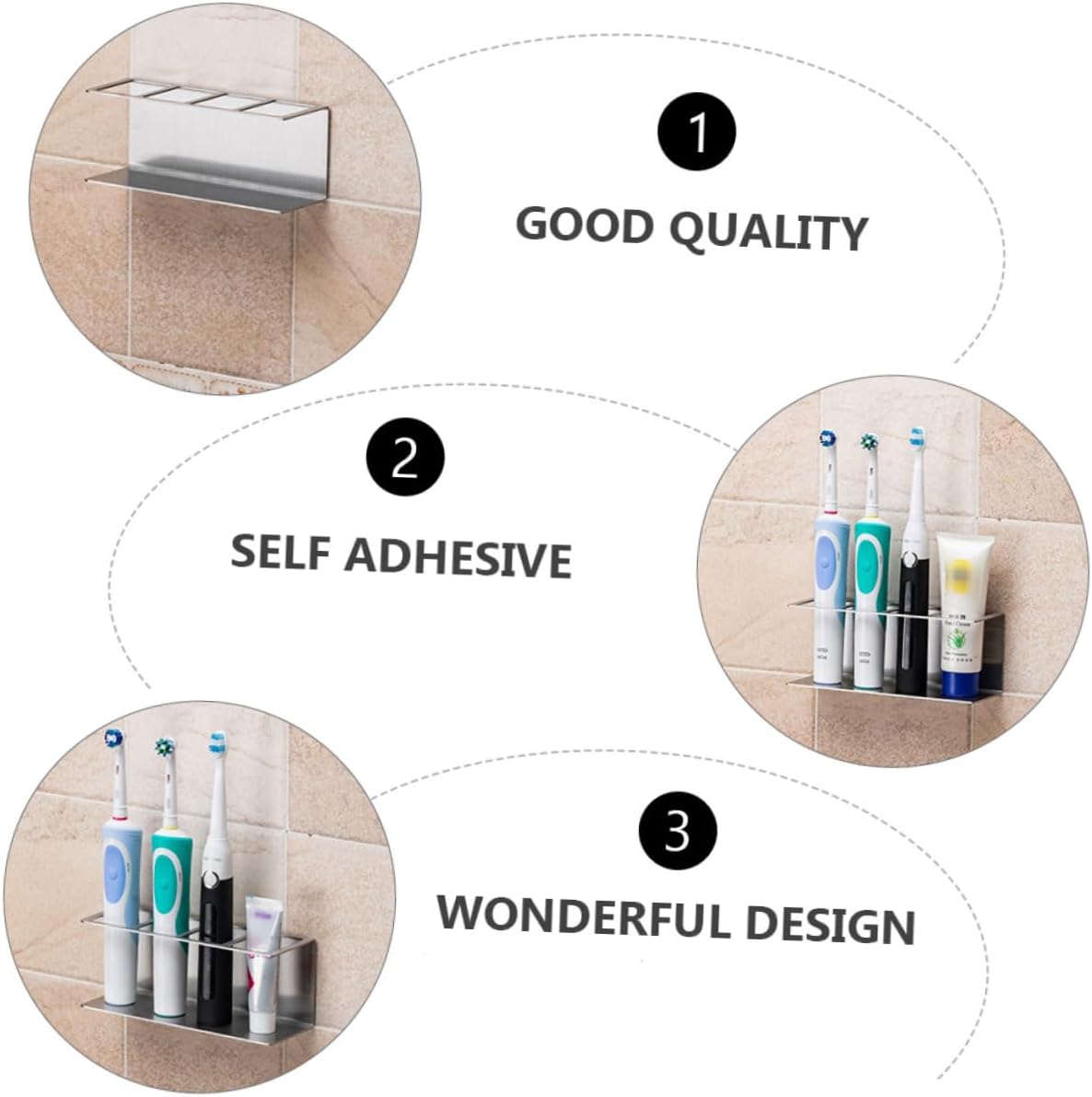 Stainless Steel Toothbrush Holder with Slots