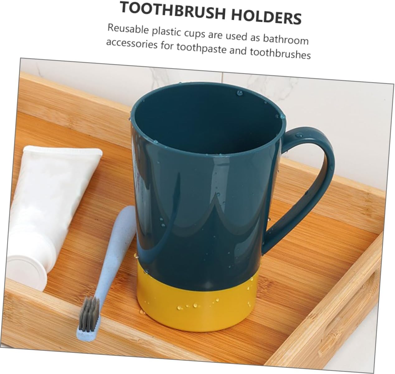 4-Piece Reusable Tooth Brush Holders mug SetPP for Home Kitchen