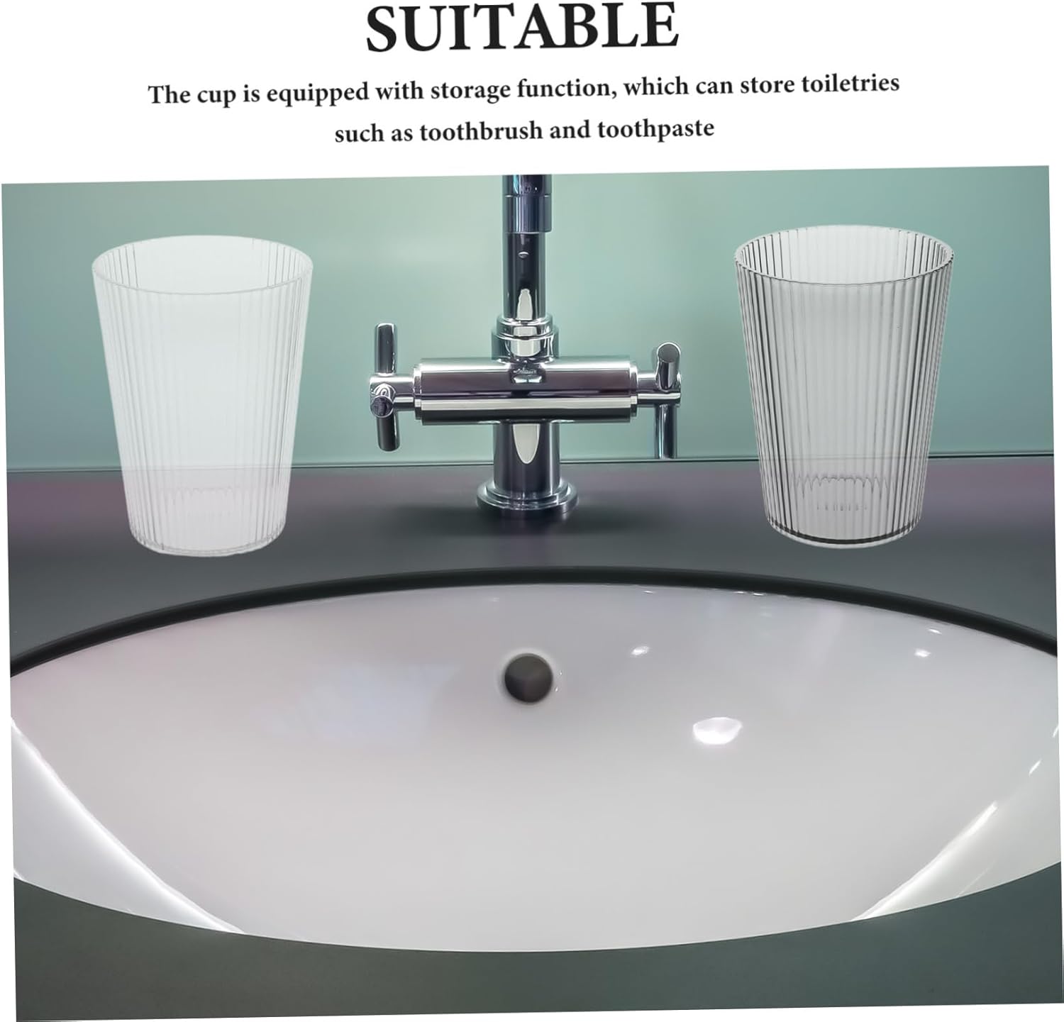 Chic 2-Pack Toothbrush Cup with Storage for the Bathroom