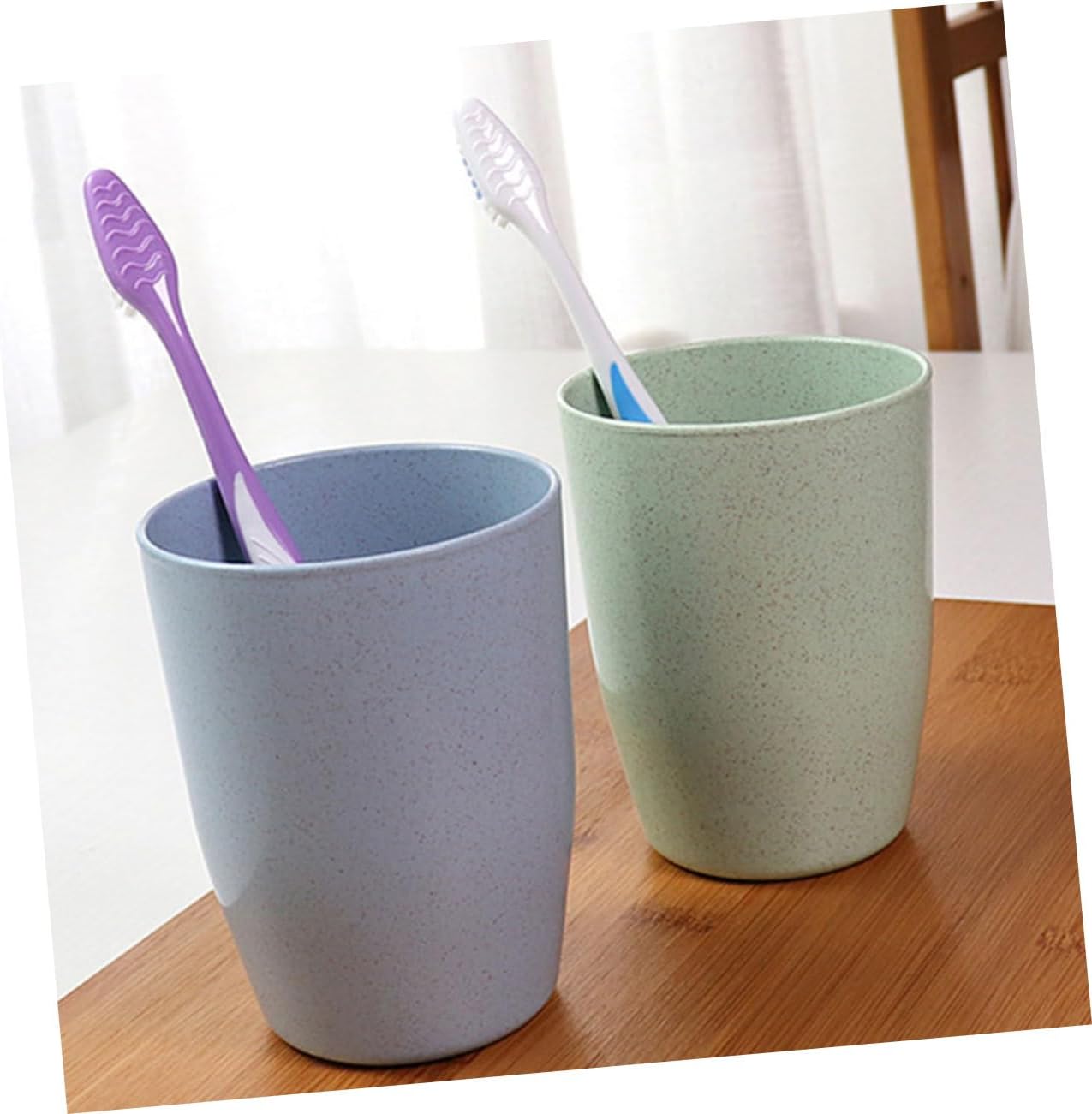 Ciieeo 4-Piece Wheat Straw Cup Toothbrush Holder Set for Travel BATH