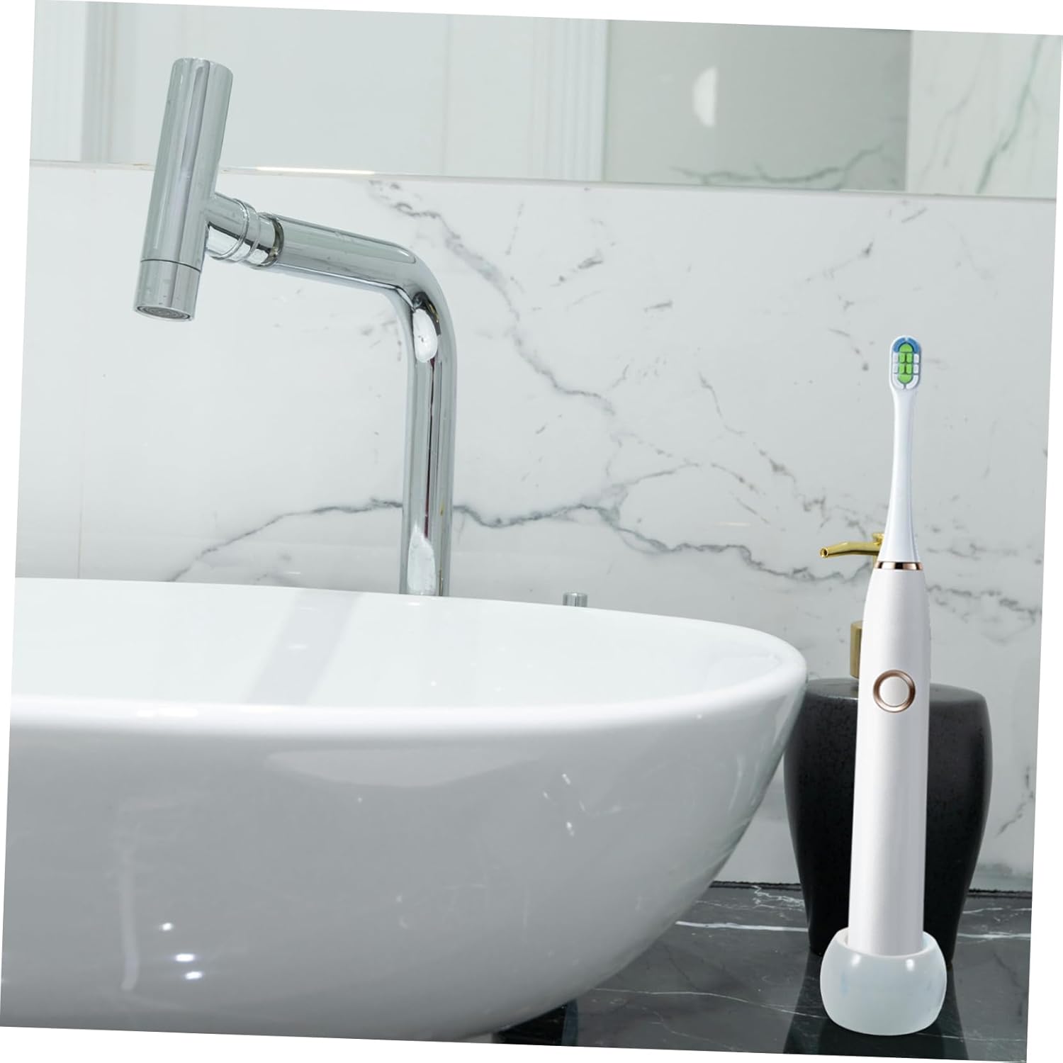 Sturdy Marble Pattern Toothbrush Holders for Kids Portable Bathroom Organizer