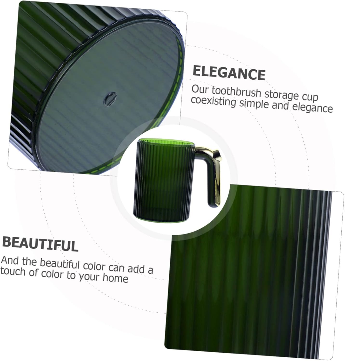 SOLUSTRE Elegant Handle Toothbrush Tumbler Mouthwash Cup