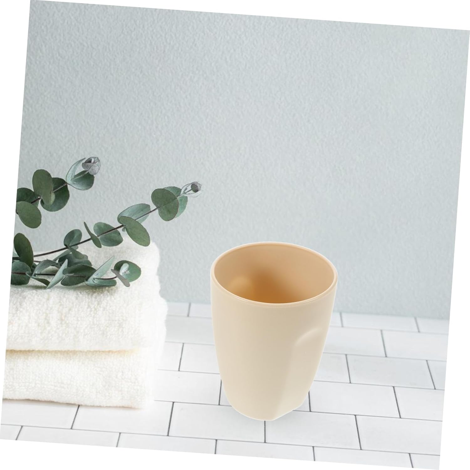 Bathroom Tumbler Toothbrush Holder Beige