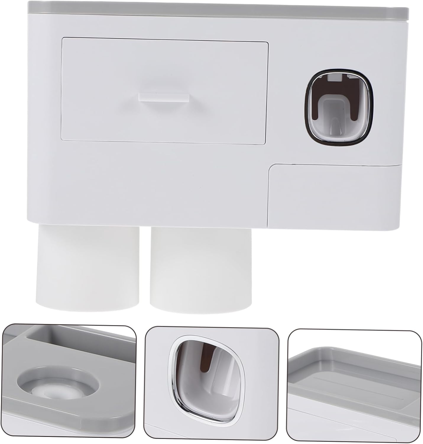 LIFKOME - Easy Mount Wall Toothbrush Holder with Storage Cup