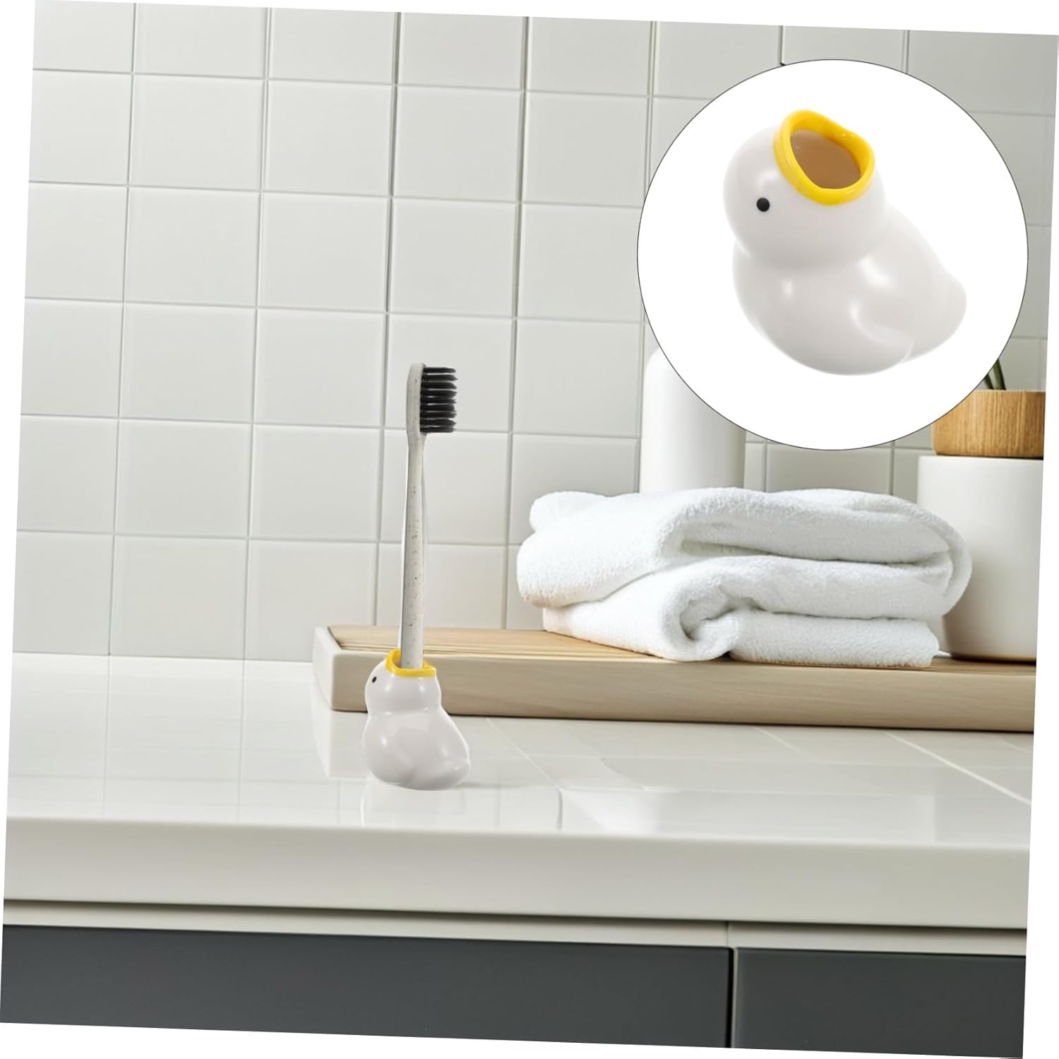Cute Ceramic Toothbrush Holder for Kids and Adults