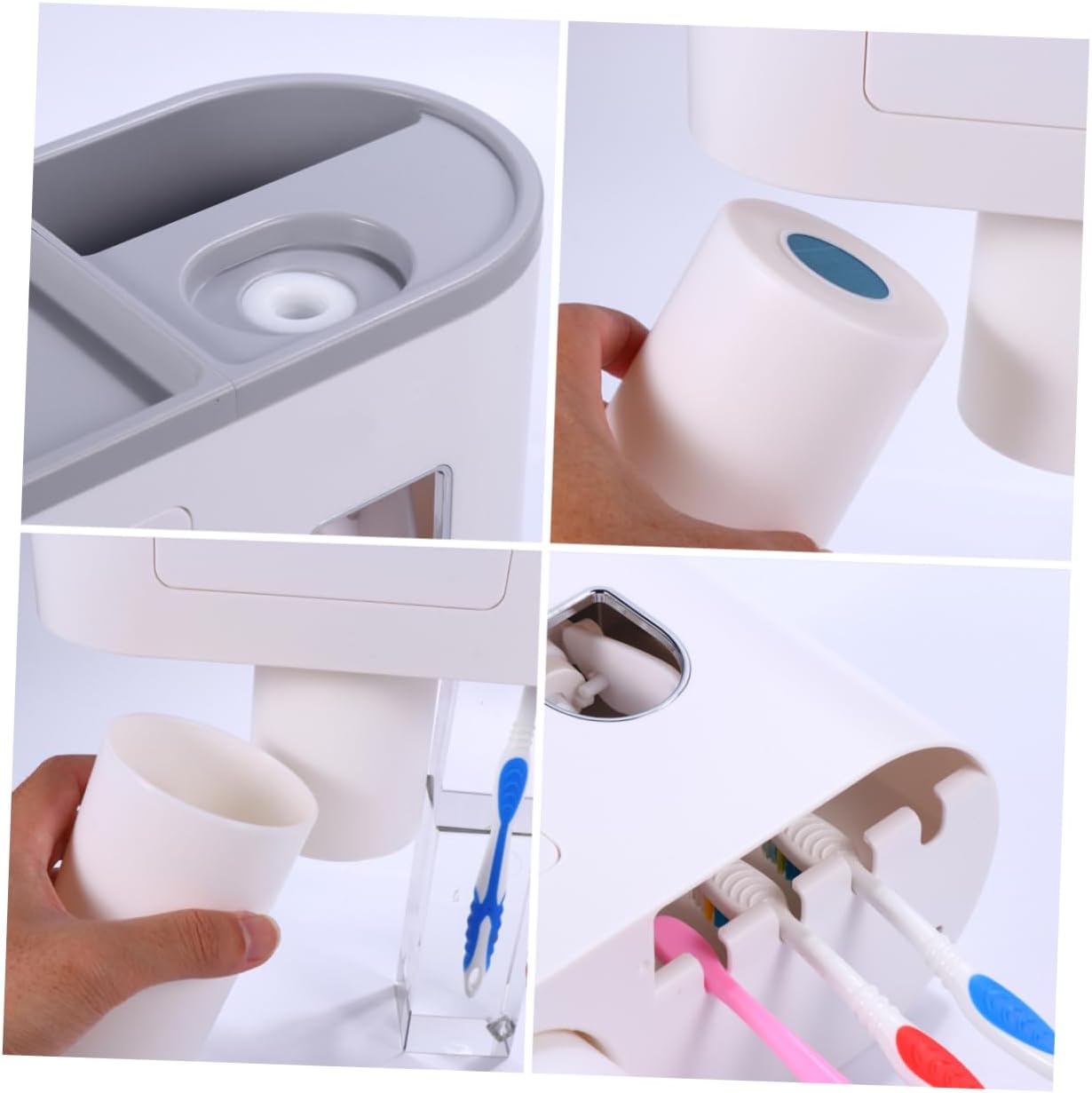 All-in-One Wall-Mounted Toothbrush Holder With Gargle Rack Toothpaste Dispenser