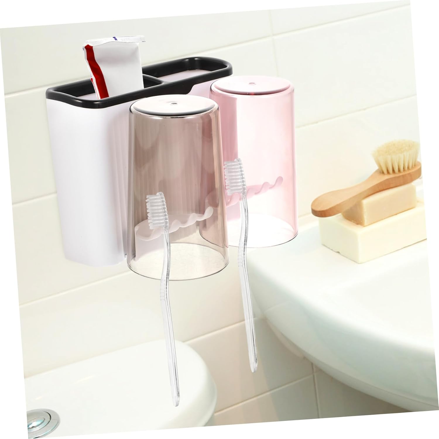 Wall-Mounted Tooth Cup Holder organizing system
