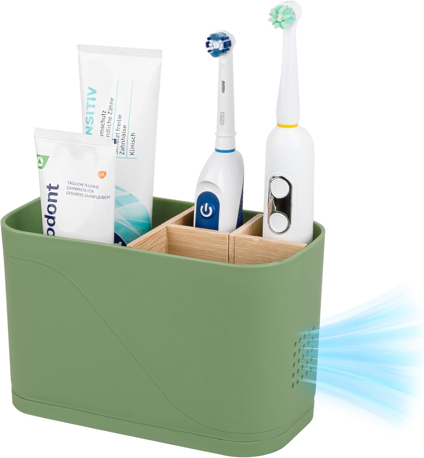 Eco-Friendly Electric Toothbrush Holder with Bamboo Design