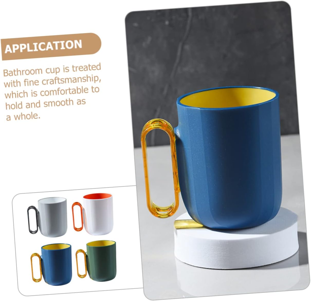 Happyyami 4pcs Chic Bathroom Cups for Home and Travel