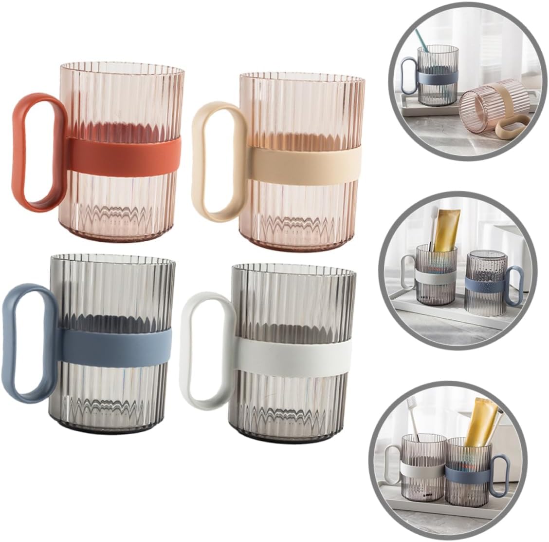 Elegant 4-Pack Toothbrush Mouthwash Holder