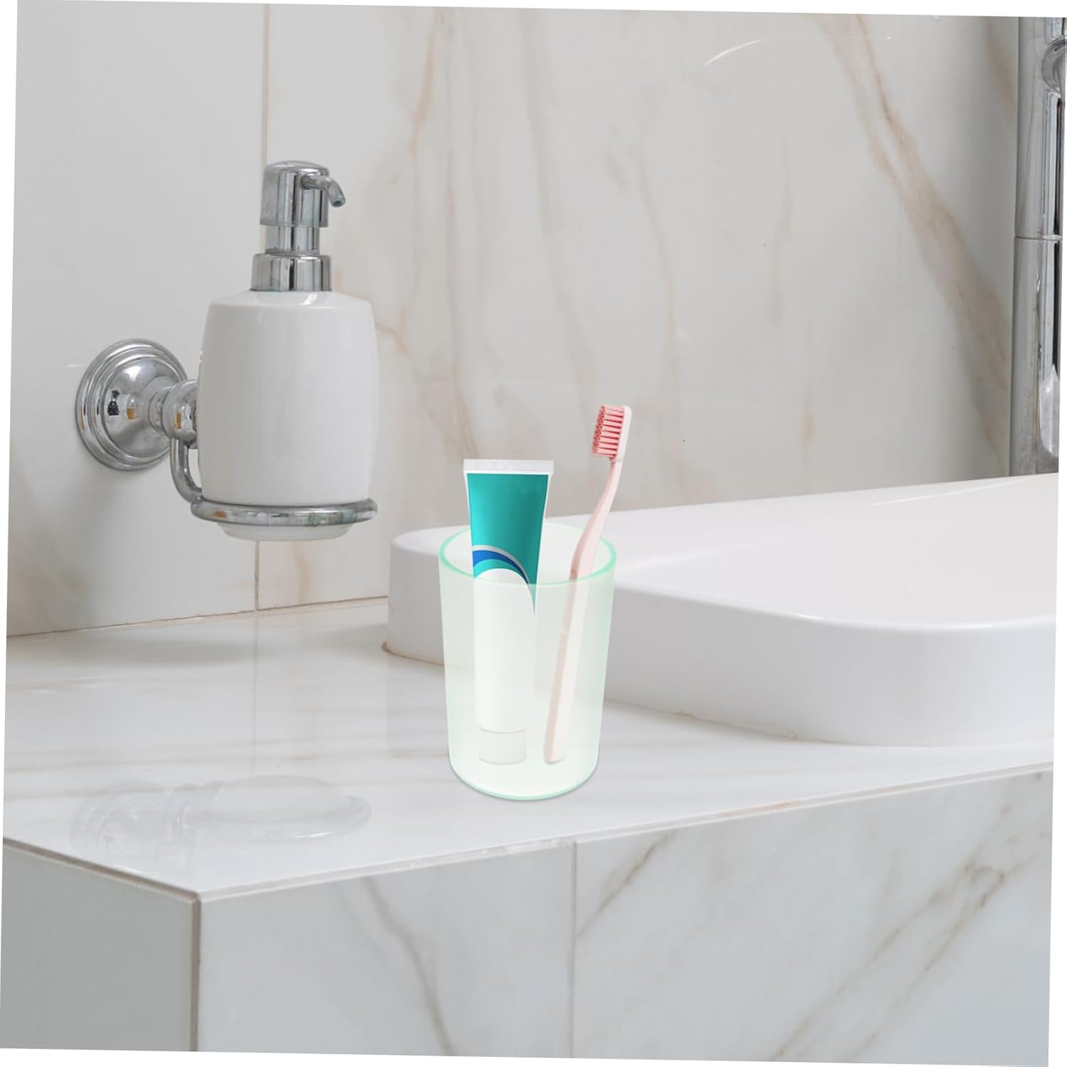 IWOWHERO Transparent Toothbrush Cup for Adults