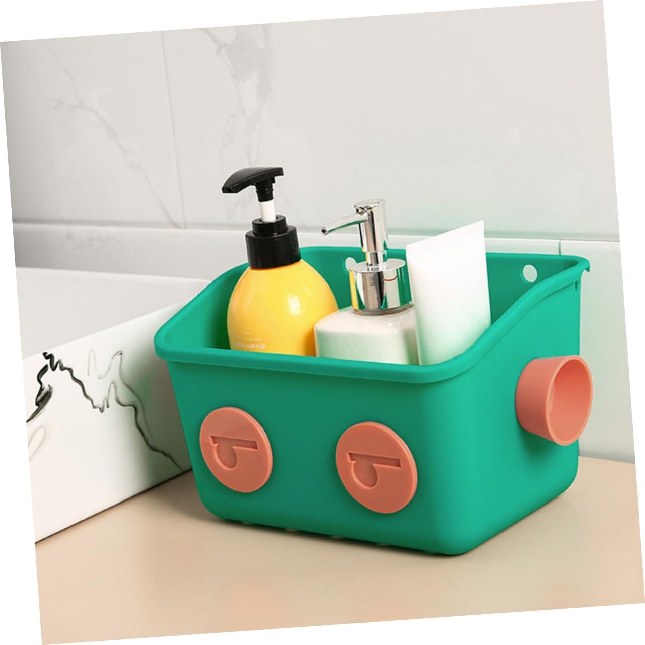No Punching Shotarday Caddy Silver Basket for Bathroom Storage