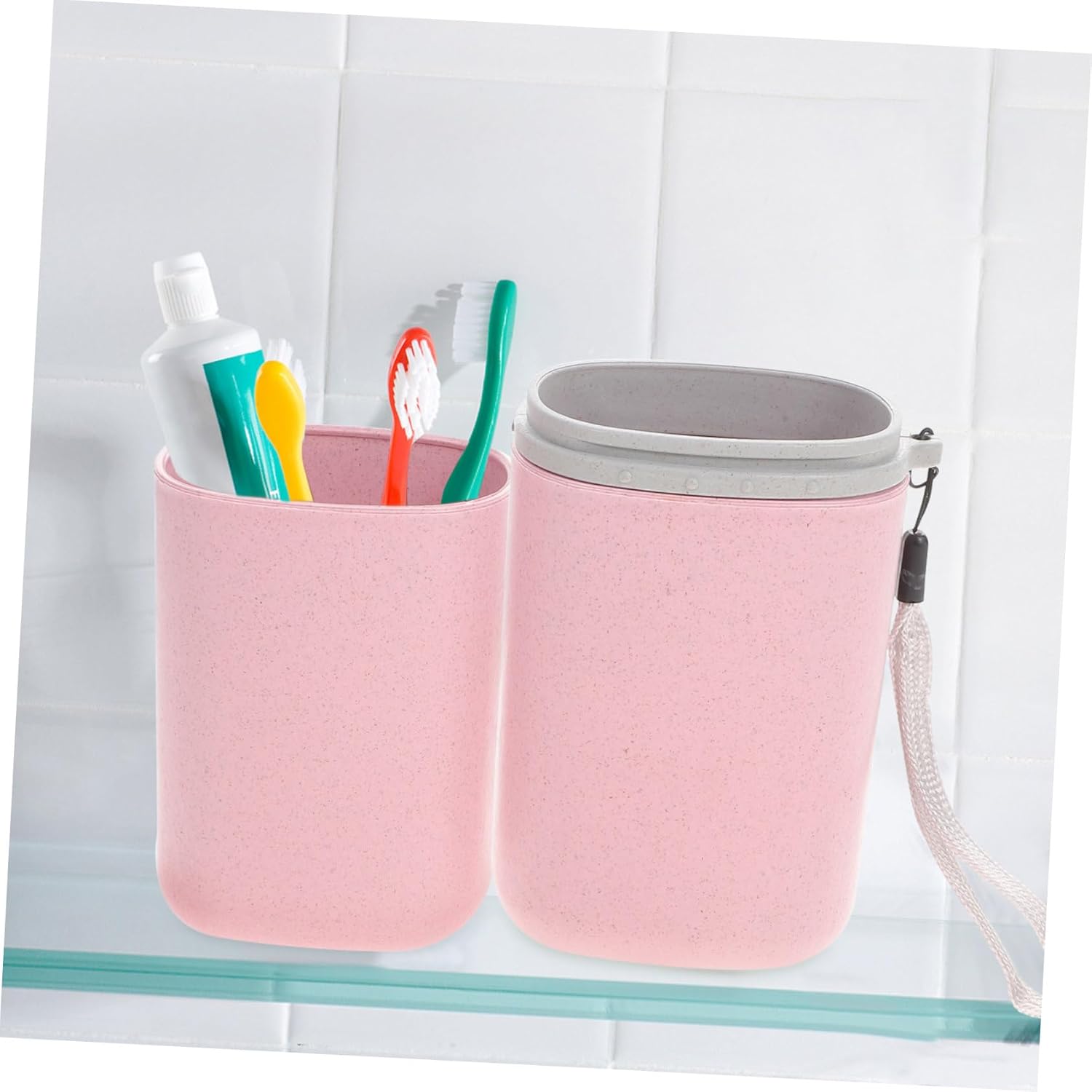 GALPADA Space-Saving Travel Toothbrush Holder with Detachable Washing Cup