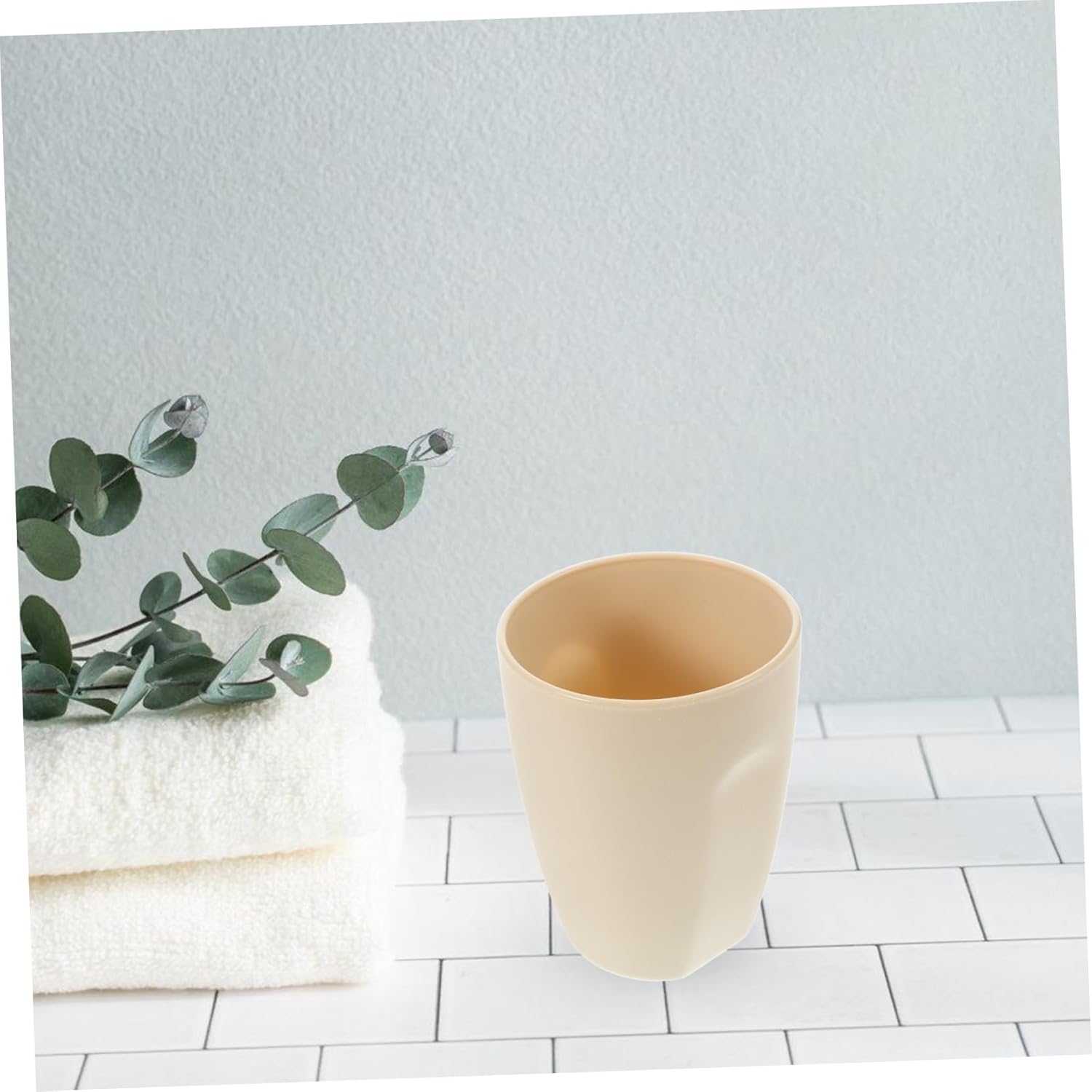 Sturdy Beige Toothbrush Tumbler