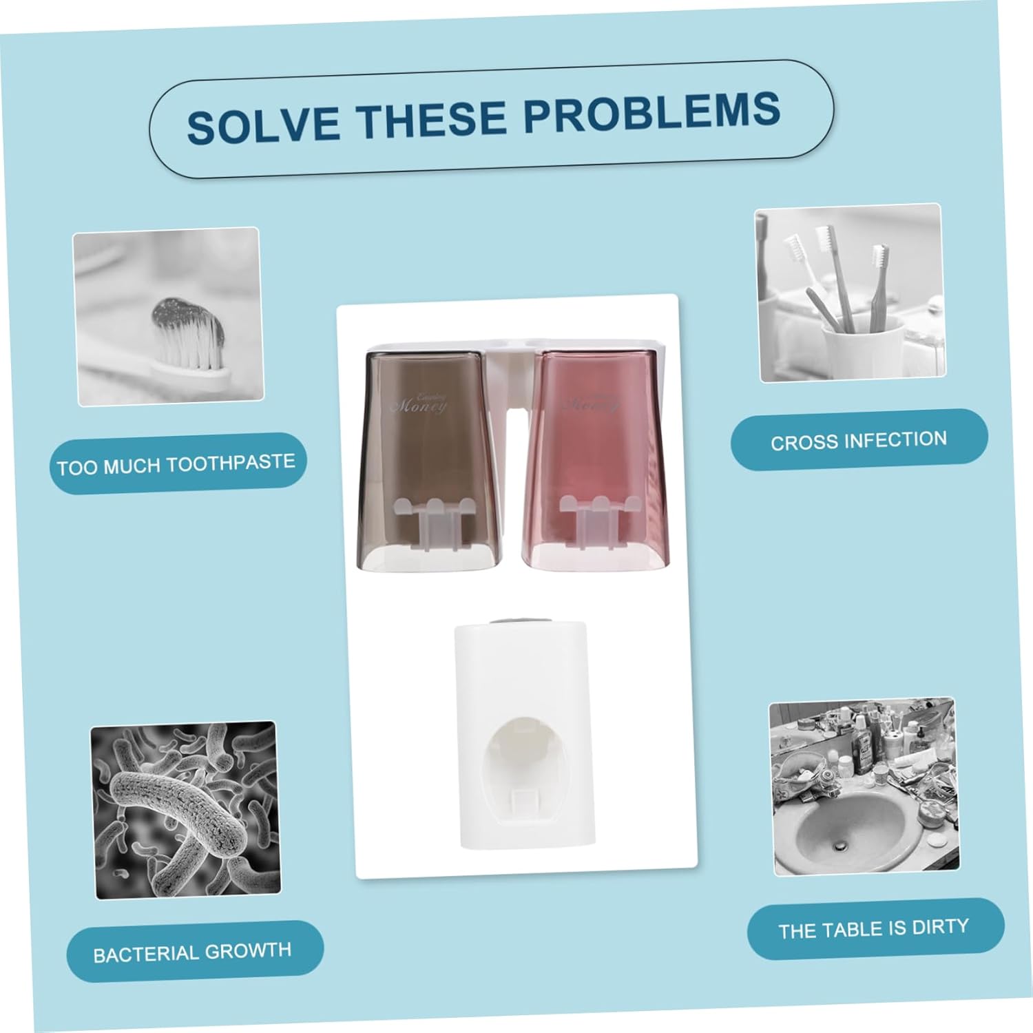Durable Toothbrush Toothpaste Holder