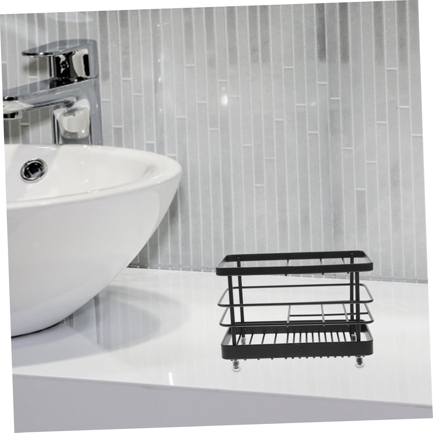 Elegant Iron Toothbrush Toothpaste Storage Rack