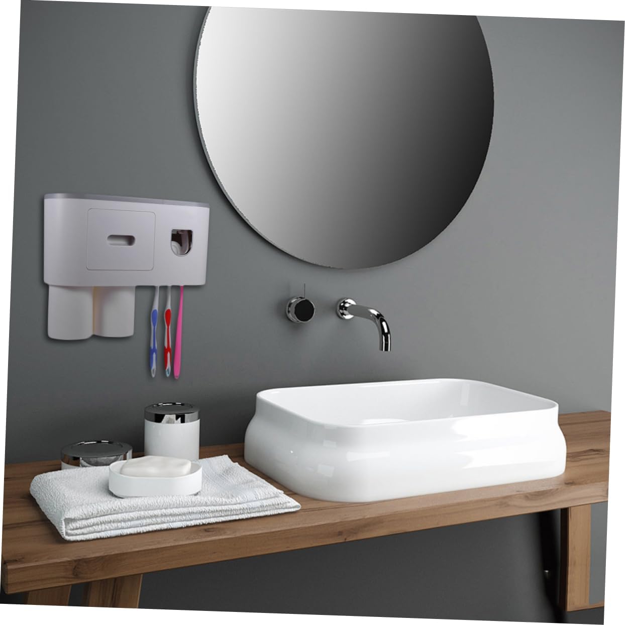 Hemobllo WallMounted Toothbrush Toothpaste Organizer