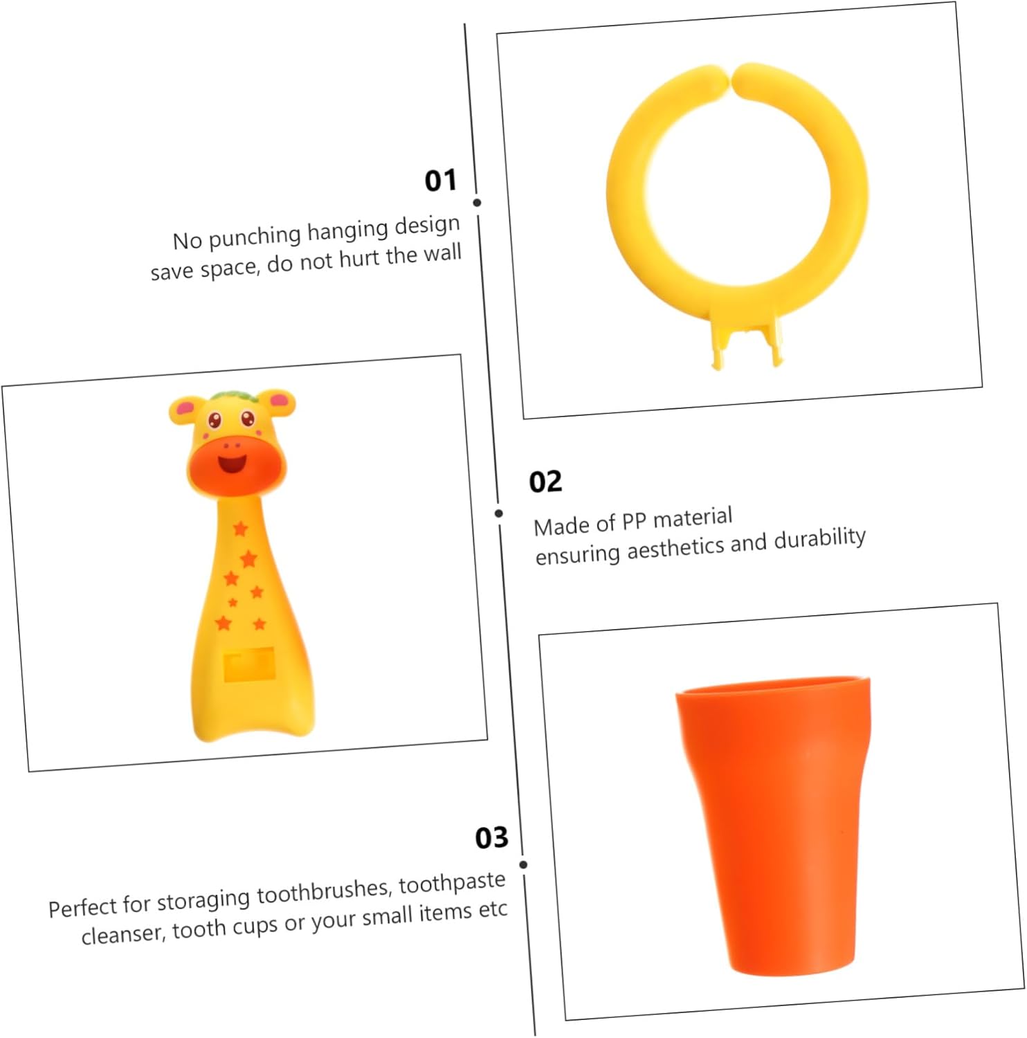 IWOWHERO 1-Pack No Punching Toothbrush Cup Holder