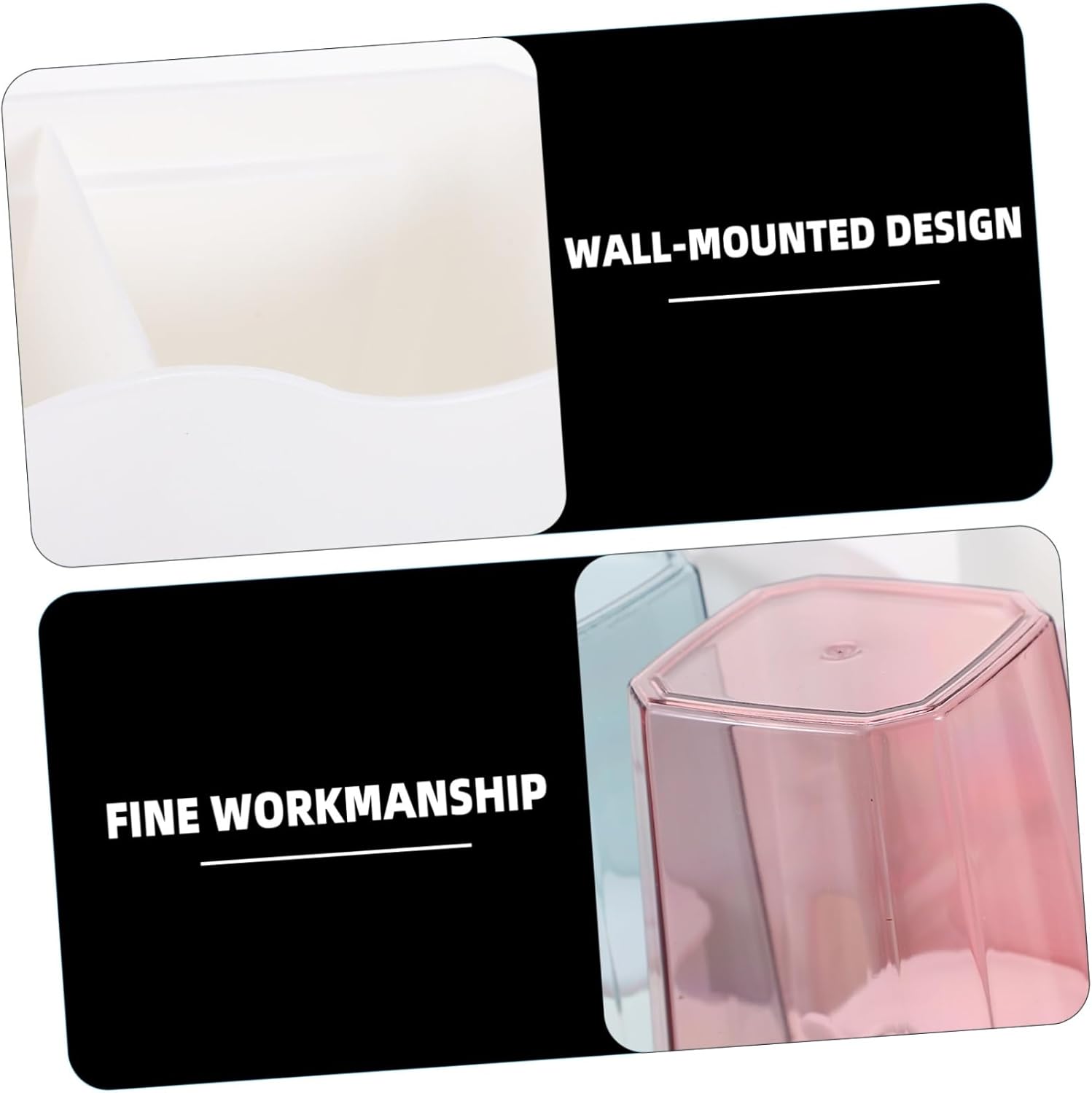 Cabilock Wall Mounted Cup Holder for Bathroom Storage