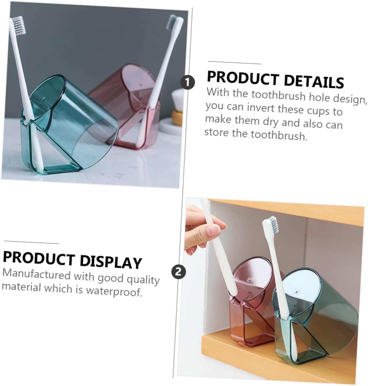 3-Piece Set of Sky Blue Toothbrush Holder