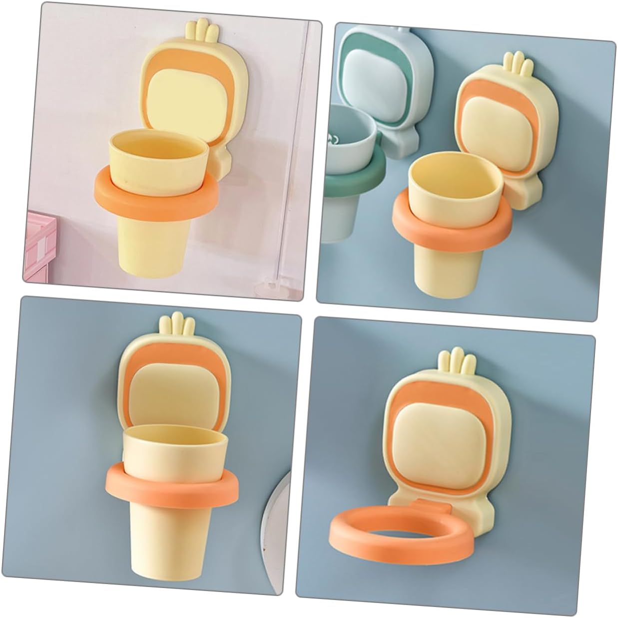 CANIGHT 4-Piece Toothbrush Storage Set for Kids and Adults