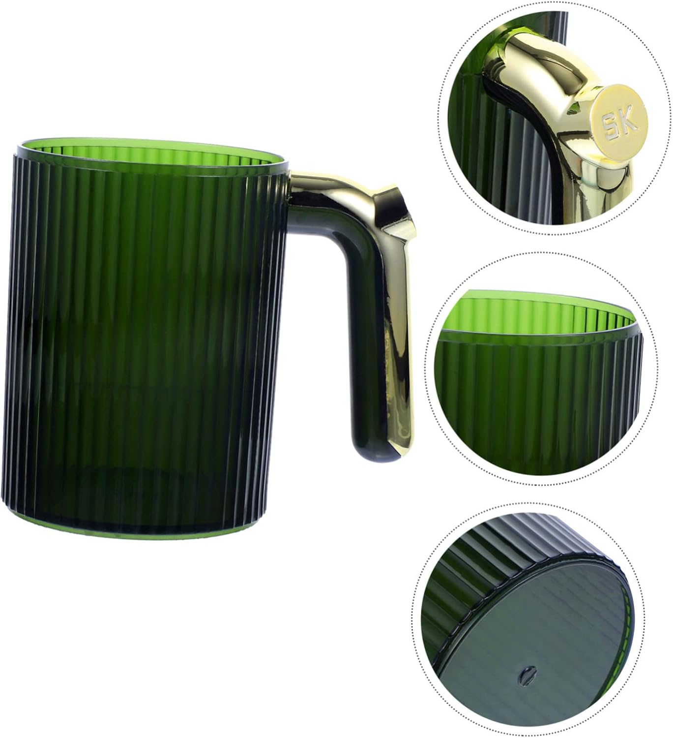 Collapsible Gold-Plated Handle Oral Care Toothbrush Cup