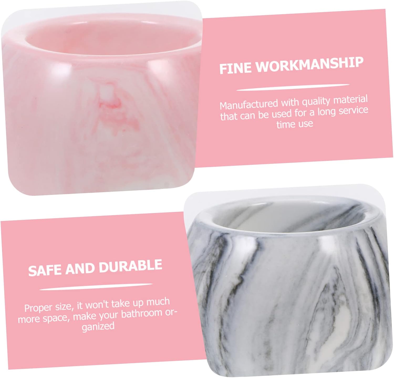 3Pcs Ceramic Electric Toothbrush Holder Marbling Design for Bathroom