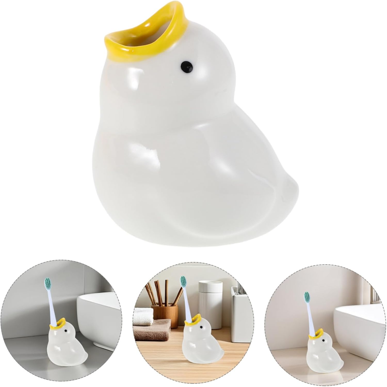 SHErchpry Cute Ceramic Toothbrush Holder