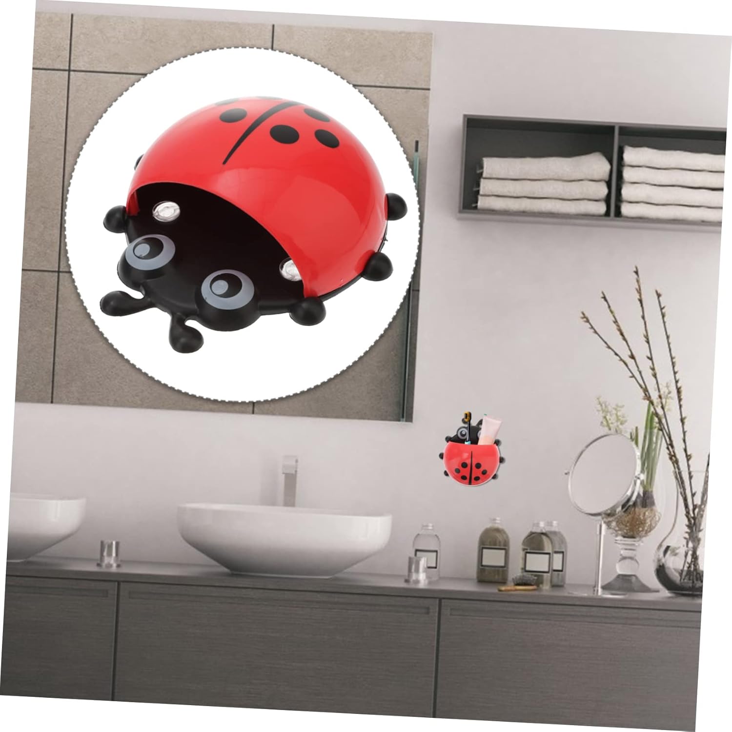 Ladybug Toothbrush Holder Wall Suction Cup