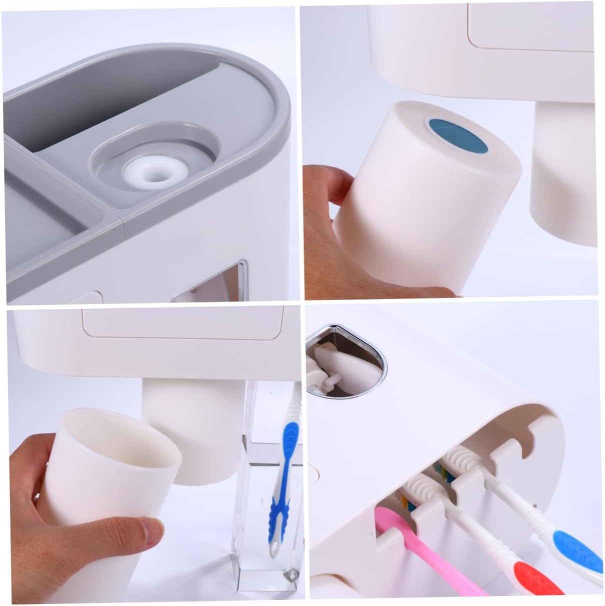 Wall-Mount Toothbrush Toothpaste Organizer