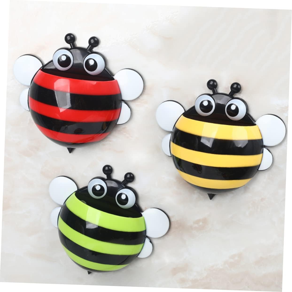 Plastic Bee Wall-Mounted Toothbrush Holder