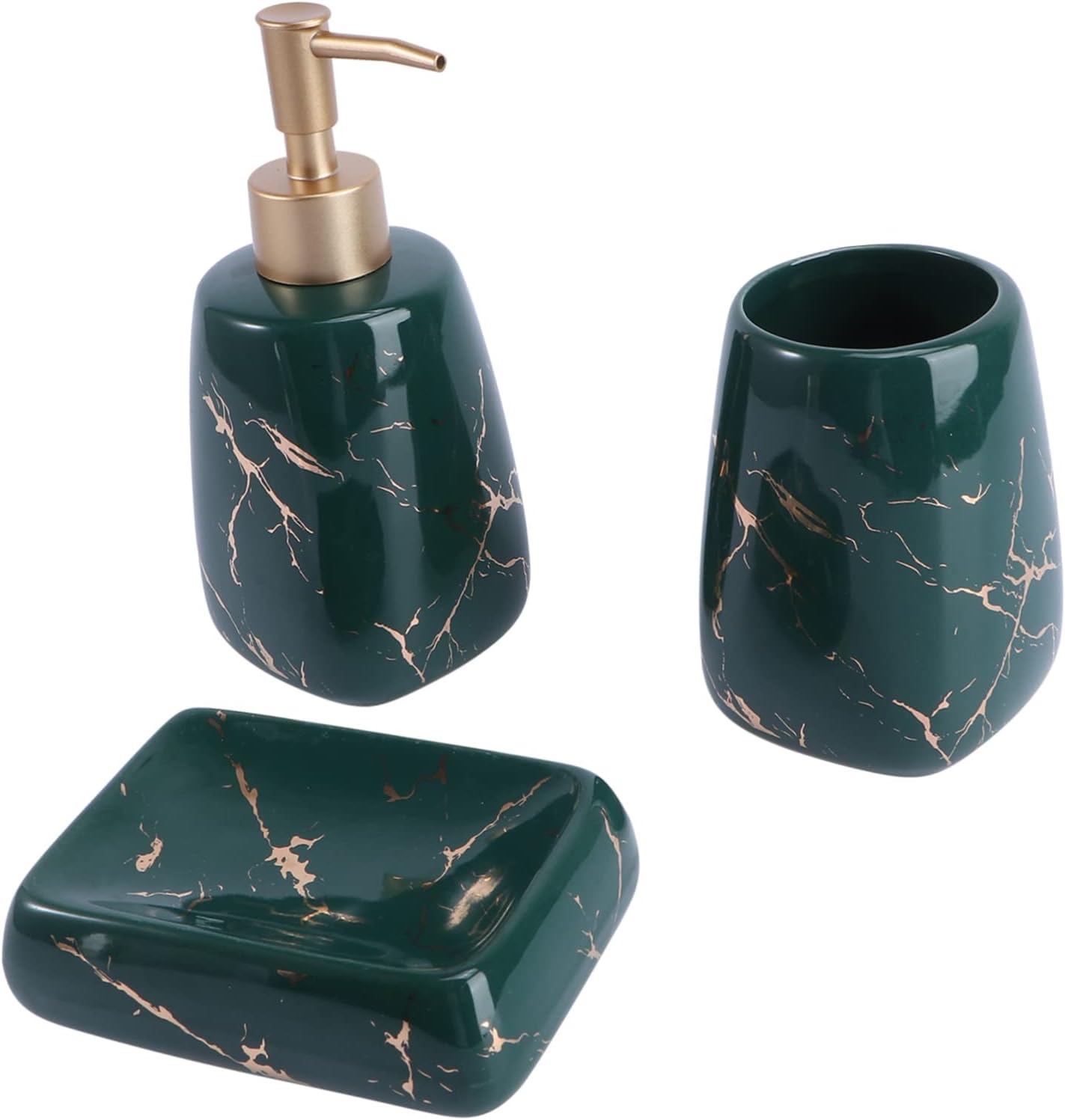 Elegant 3-Piece Bathroom Set - Soap Dish Lotion Toothbrush Holder