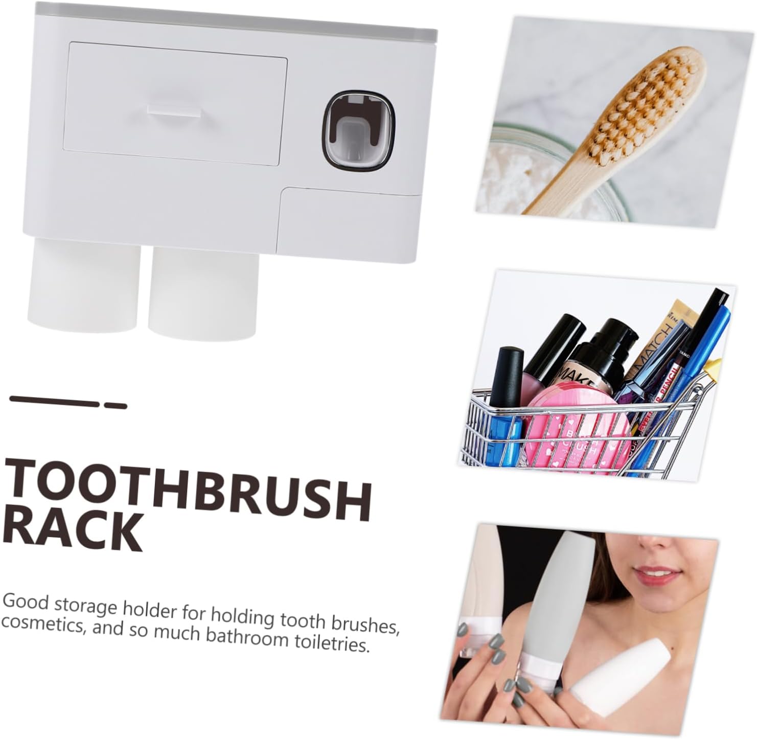Cabilock Space-Saving Wall-Mounted Toothbrush Holder for Adults
