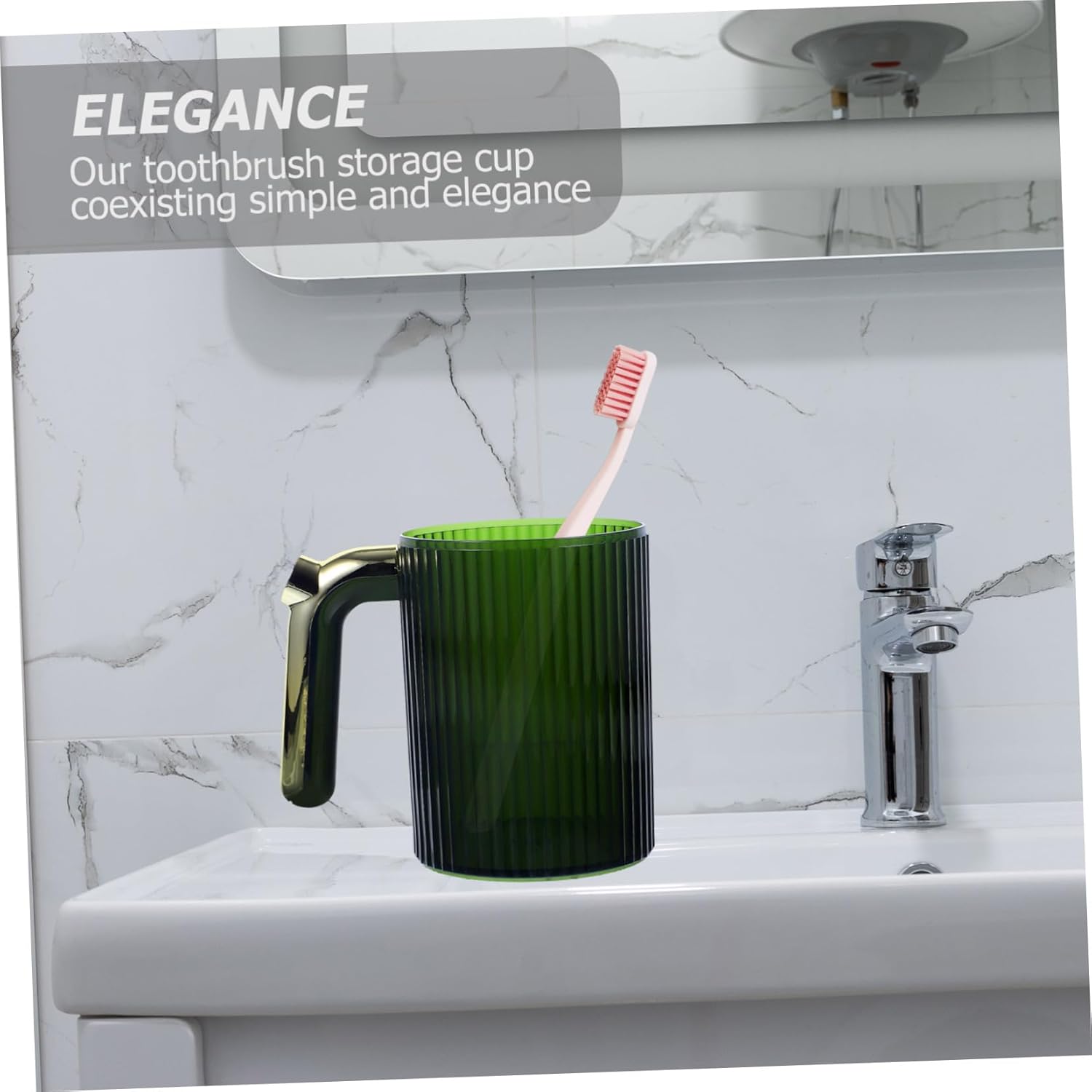 Collapsible Gold-Plated Handle Oral Care Toothbrush Cup