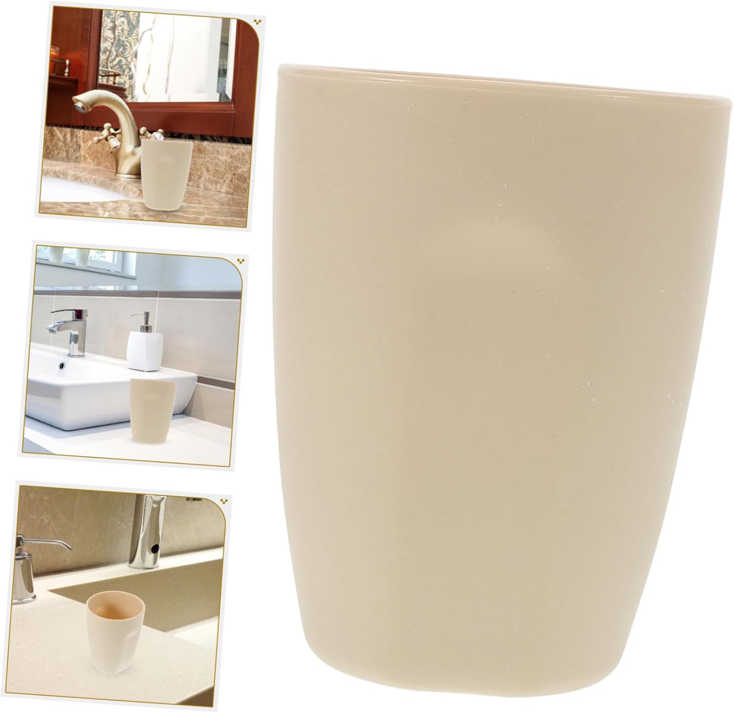 Beatifufu Simple Beige Toothbrush Cup Portable Travel Tumbler