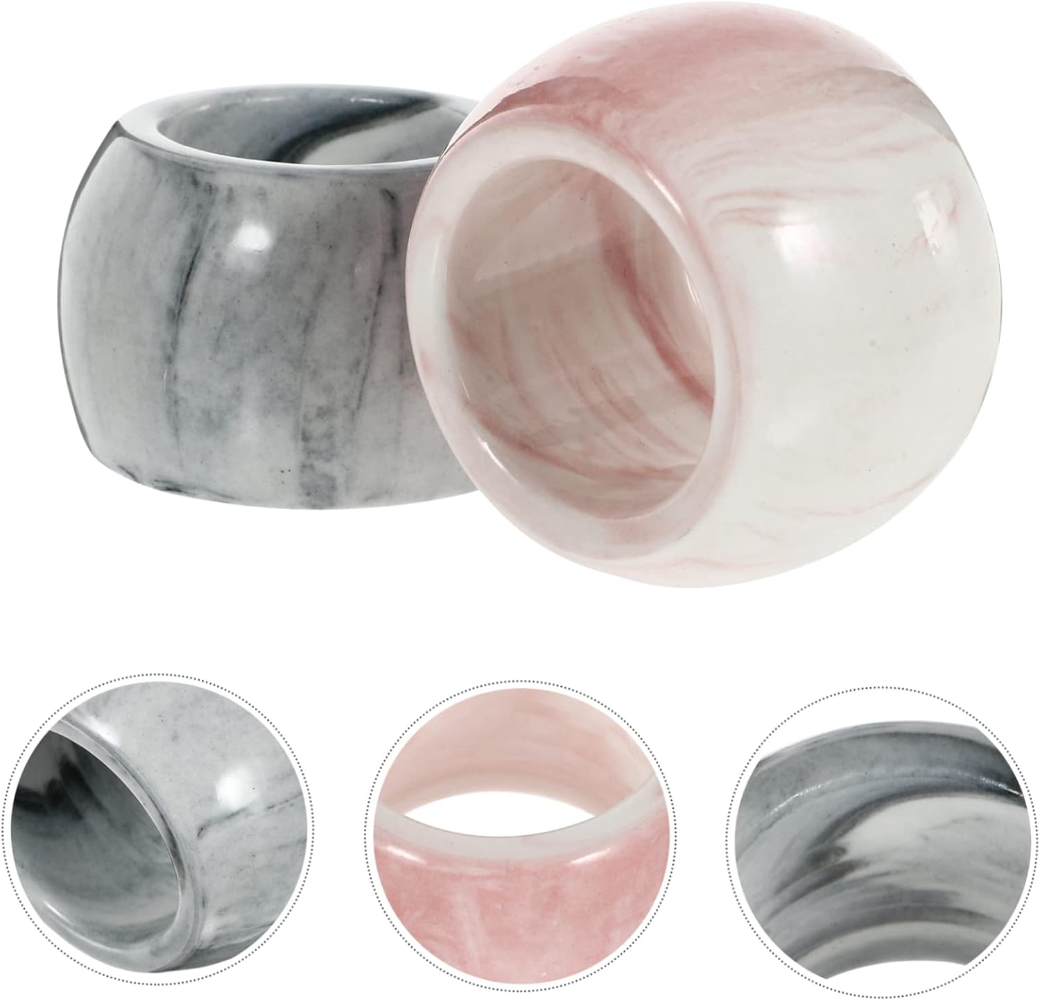 2Pcs Marbling Ceramic Toothbrush Holder Organizer