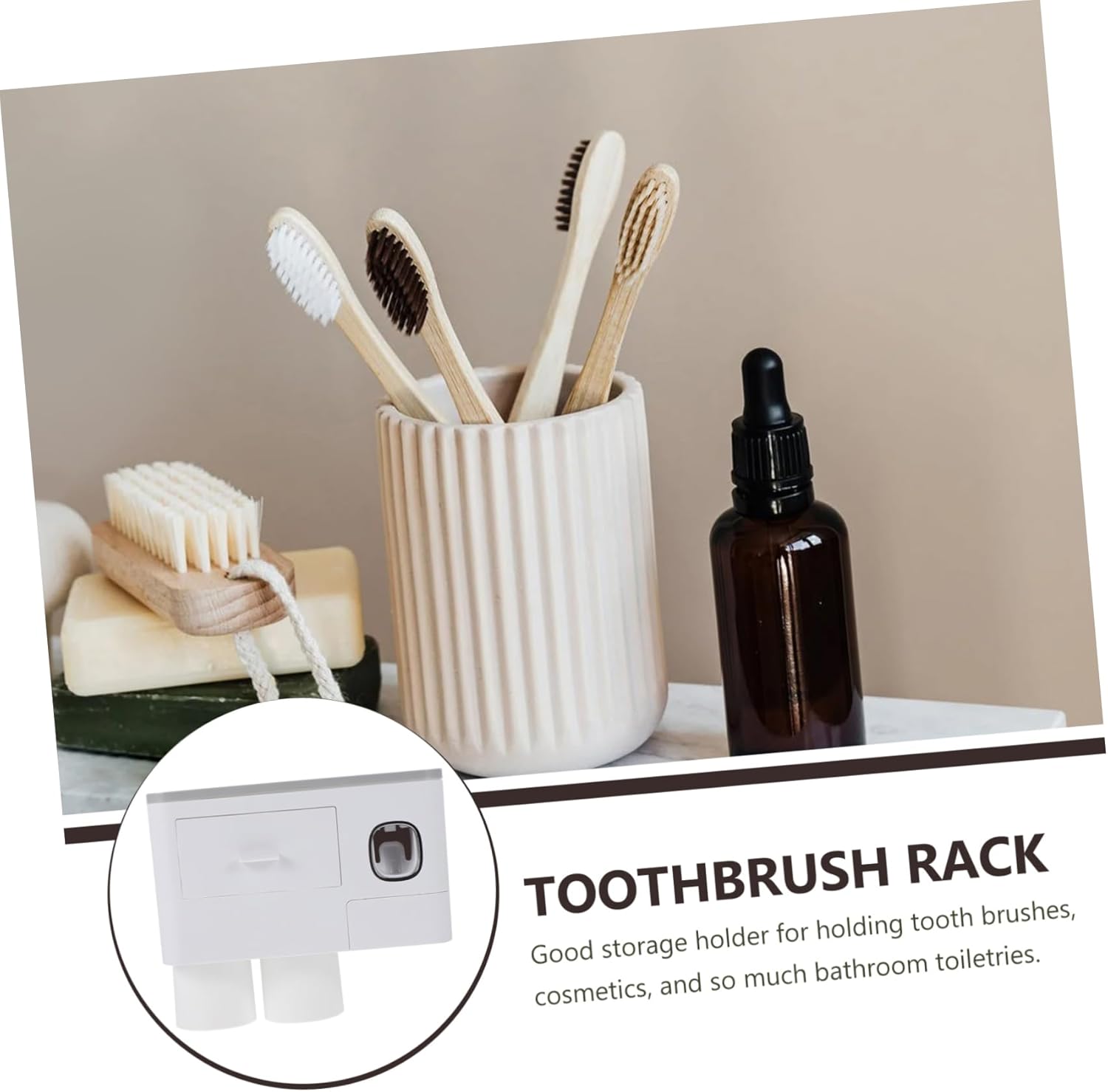 Cabilock Space-Saving Wall-Mounted Toothbrush Holder for Adults