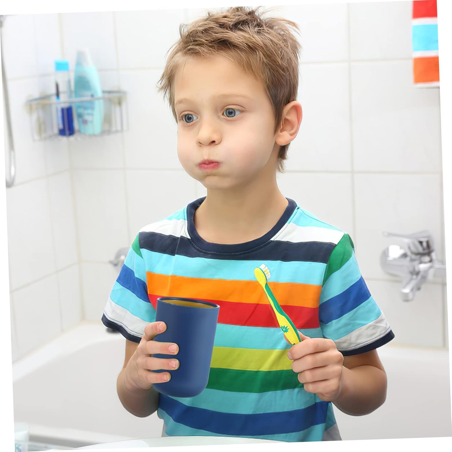 4-Piece Simple Style Toothbrush Tumblers Bathroom Mouthwash Cups Reusable Easy to Clean