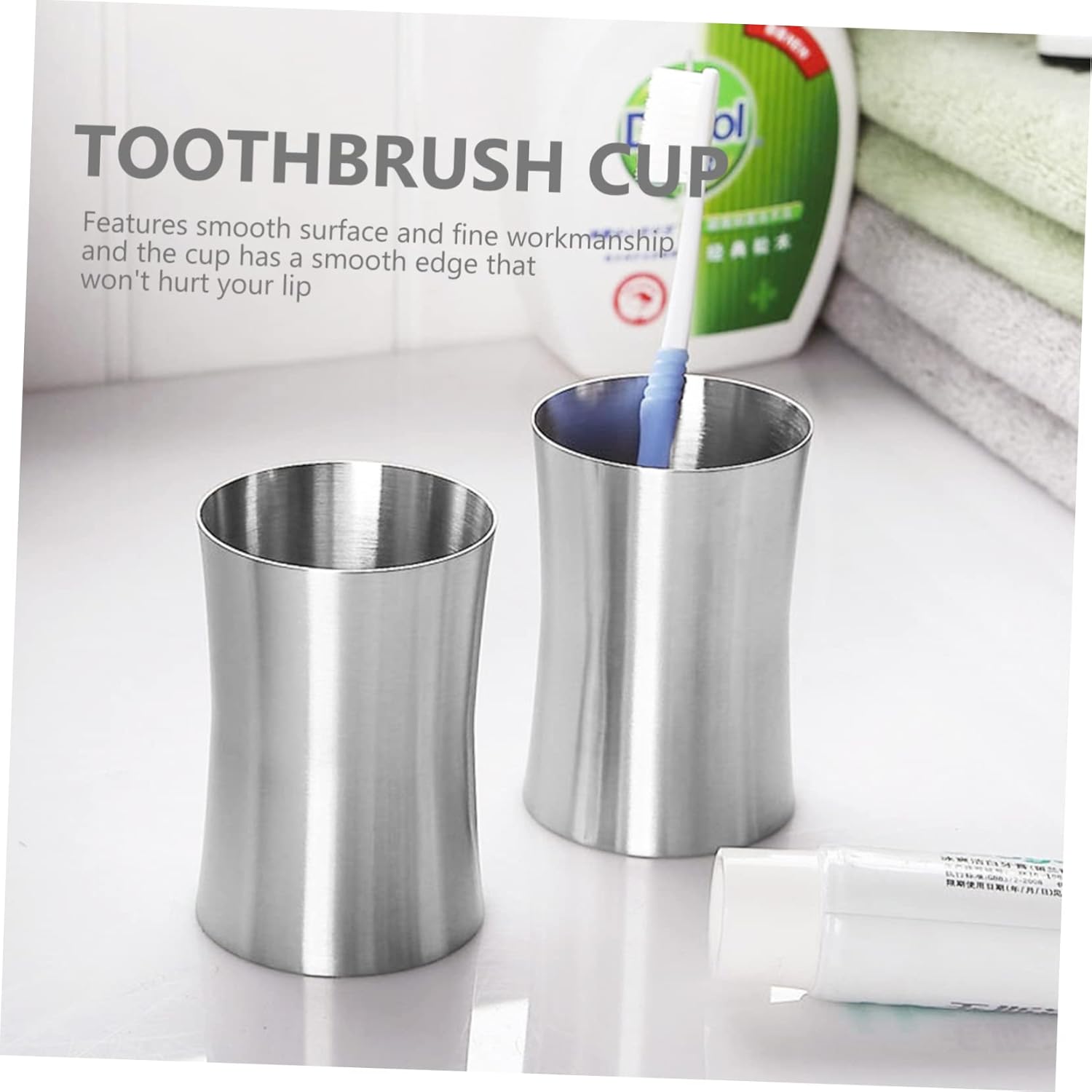 Stylish Stainless Steel Mouthwash Toothbrush Holder for Families