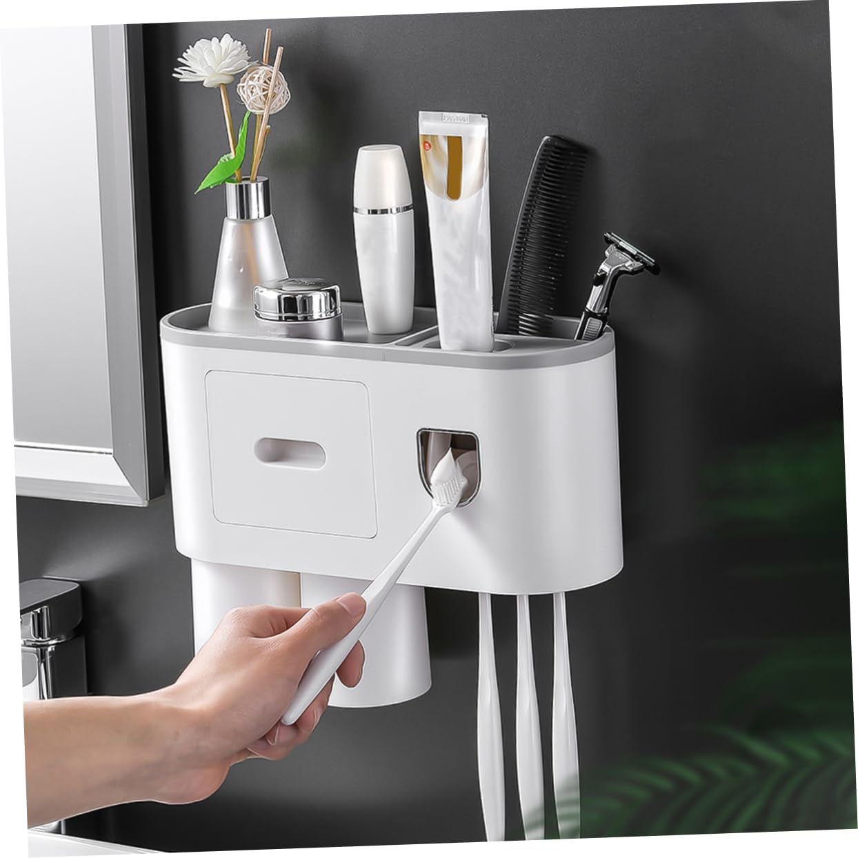 Wall-Mounted Toothbrush Organizer