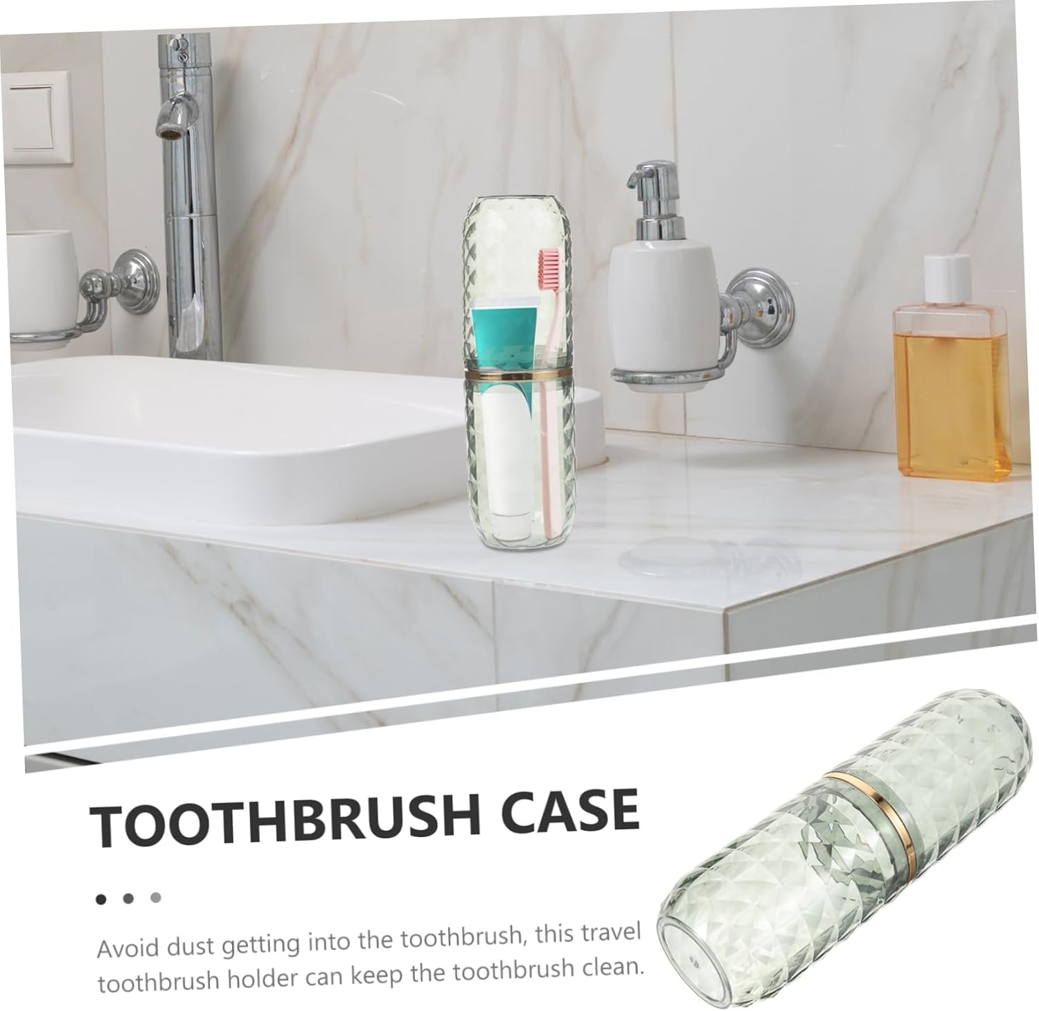 Happyyami - Modern Portable Toothbrush Mouthwash Holder for camping and Travel