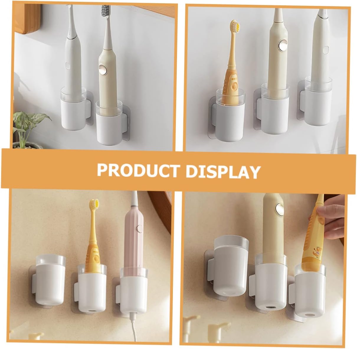 3Pack Wall-Mounted Electric Toothbrush Holder